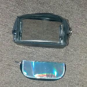 Clear make up bag and eyeglass case